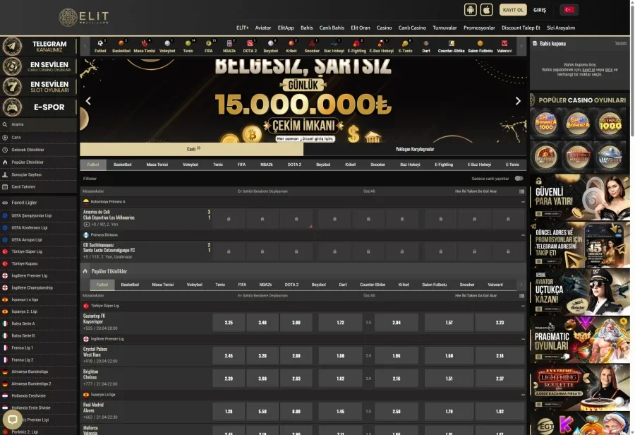 Elit Casino ekran görüntüsü